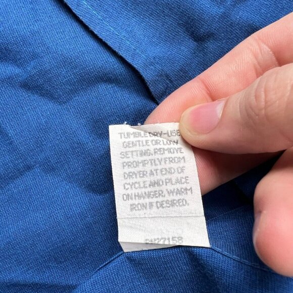 VTG L. Strauss Levi Signature Collection Big And Tall 18.5 35 Button Up Blue - Picture 7 of 7
